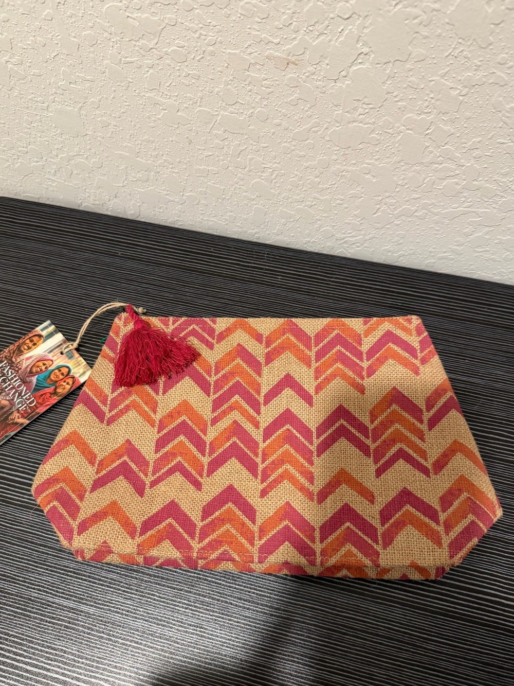 Neiman Marcus | Boho Chevron Pink & Orange Zip Pouch